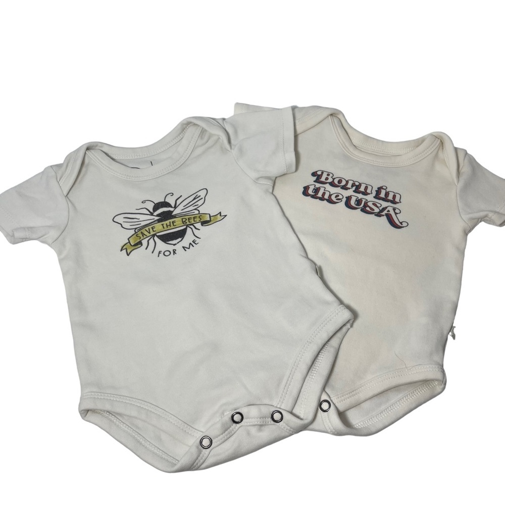 Finn + Emma Organic Bodysuit Lot - Save the Bees / Born USA